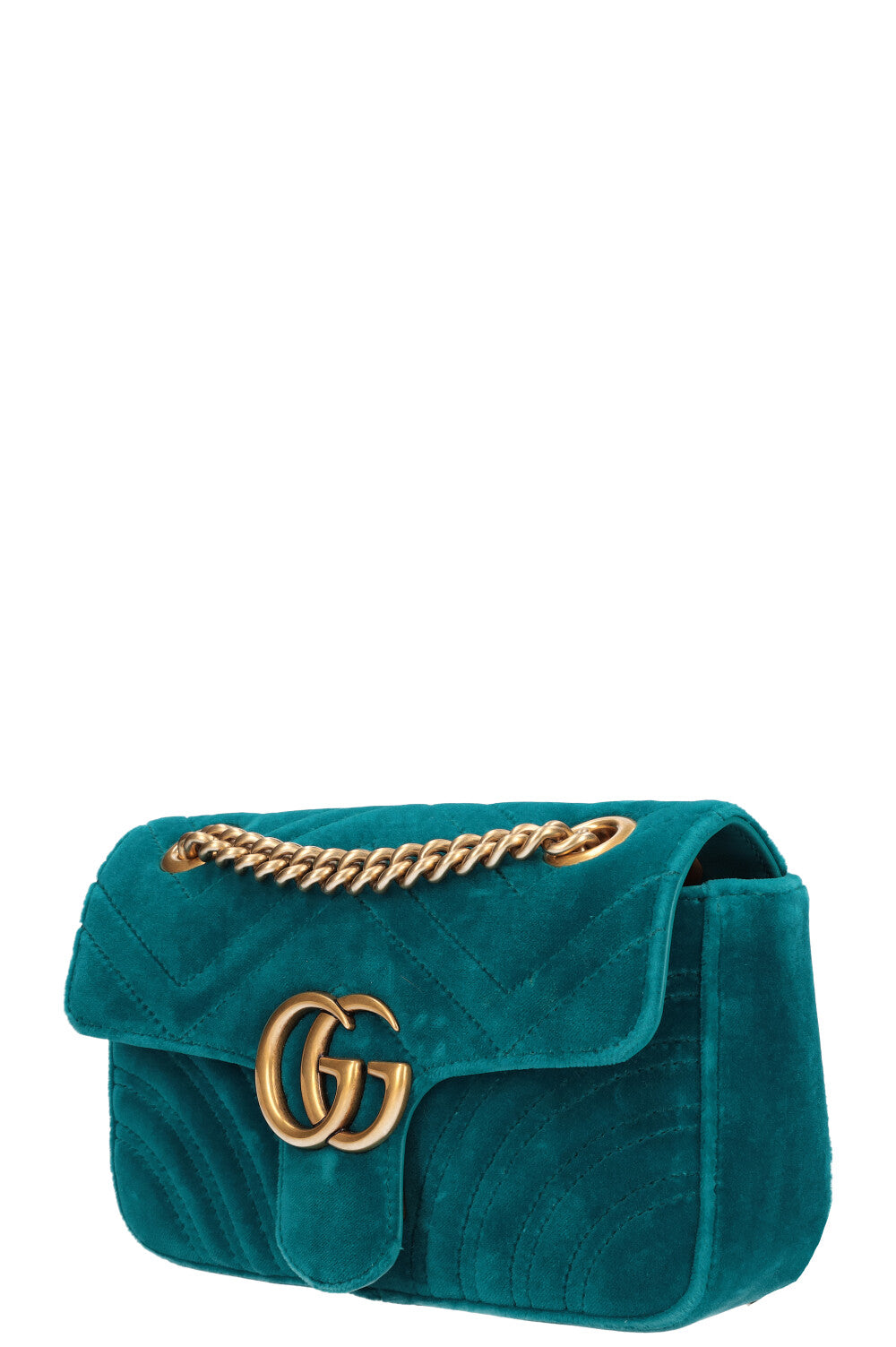 GUCCI Mini Marmont Bag Velvet Petrol