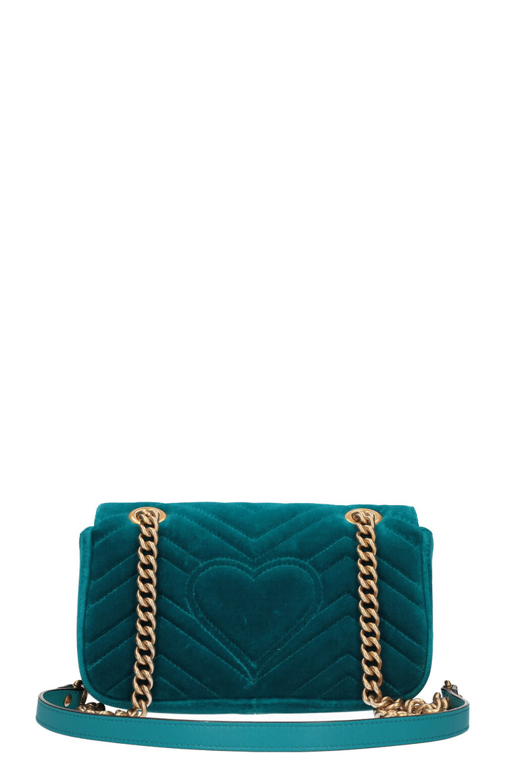 GUCCI Mini Marmont Bag Velvet Petrol