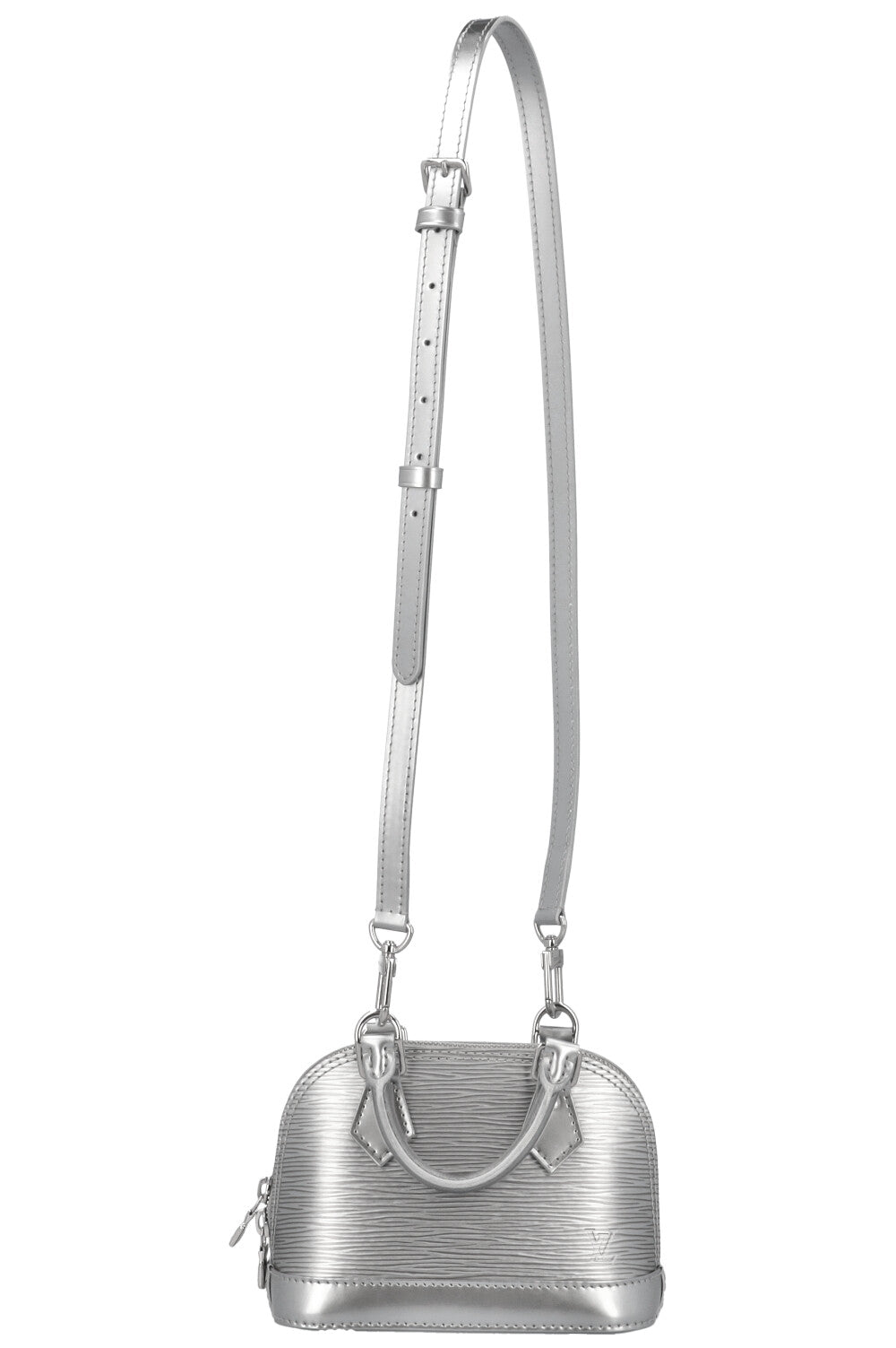 LOUIS VUITTON Nano Alma Bag Epi Leather Silver