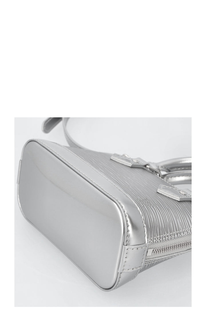 LOUIS VUITTON Nano Alma Bag Epi Leather Silver