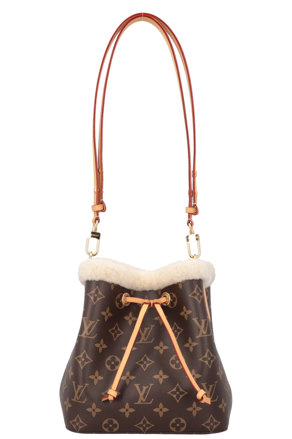 LOUIS VUITTON BB Neonoe Shearling Bucket Bag Cozygram Canvas