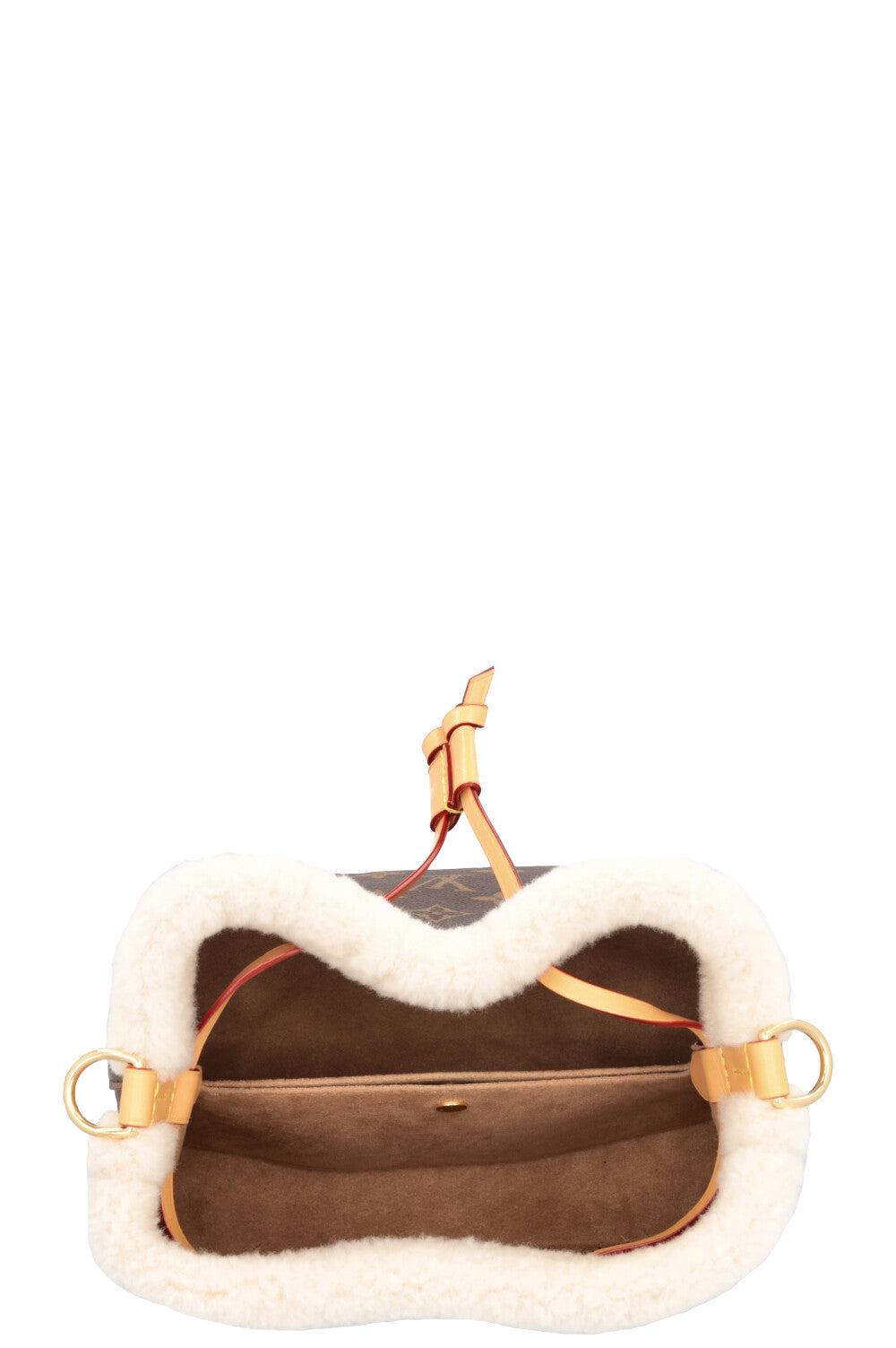 LOUIS VUITTON BB Neonoe Shearling Bucket Bag Cozygram Canvas