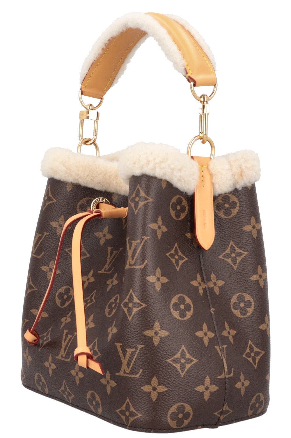 LOUIS VUITTON BB Neonoe Shearling Bucket Bag Cozygram Canvas
