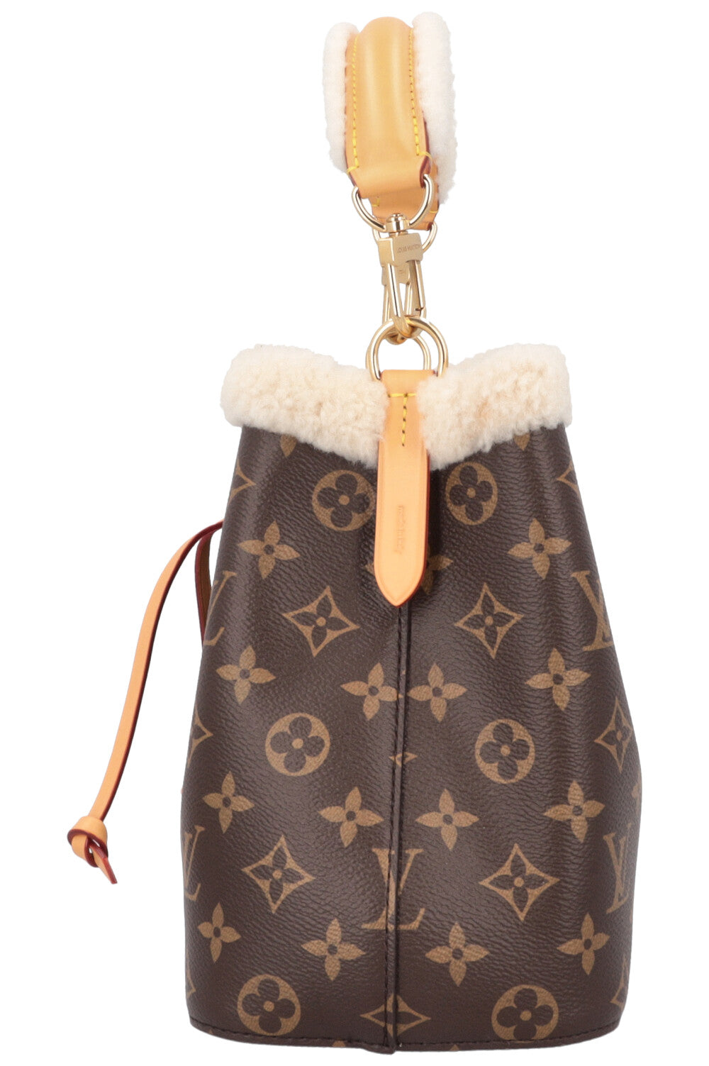 LOUIS VUITTON BB Neonoe Shearling Bucket Bag Cozygram Canvas