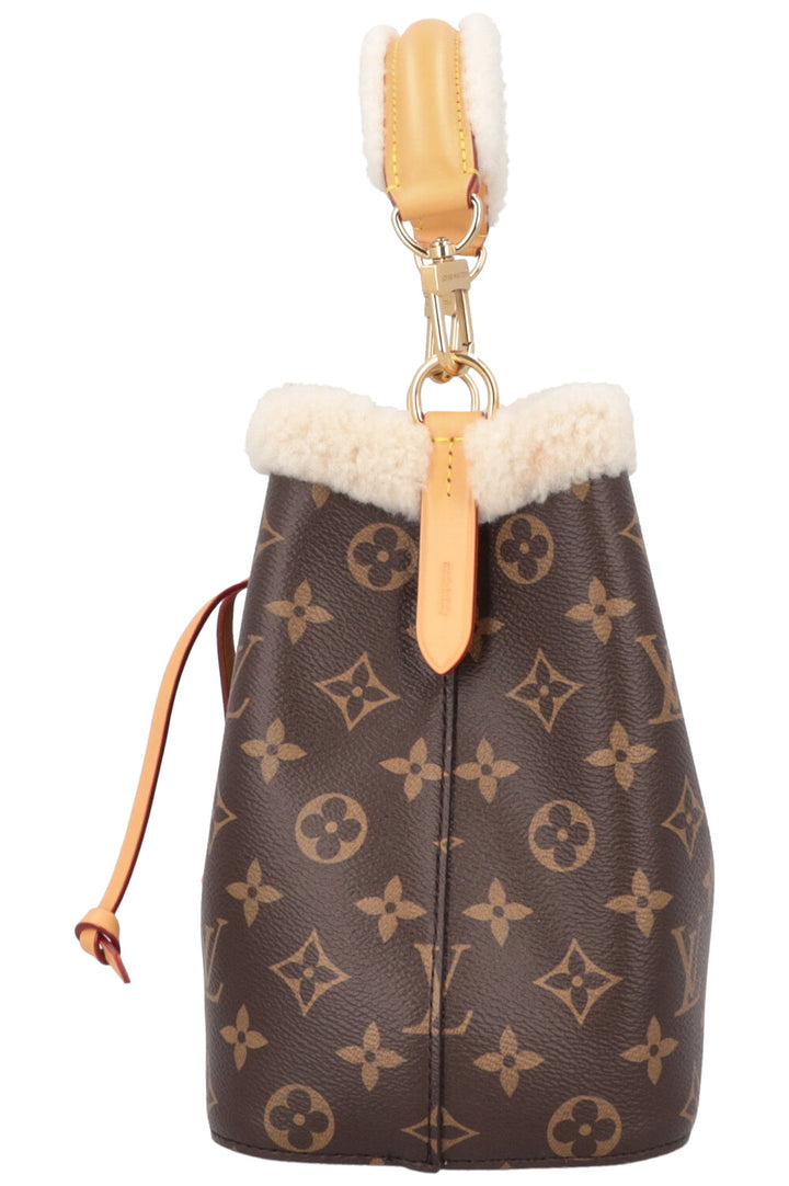 LOUIS VUITTON BB Neonoe Shearling Bucket Bag Cozygram Canvas