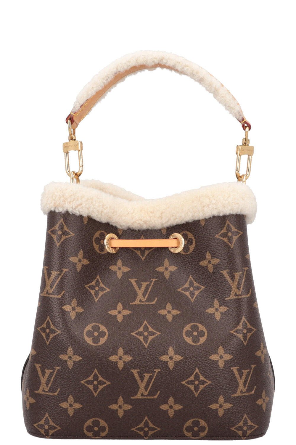 LOUIS VUITTON BB Neonoe Shearling Bucket Bag Cozygram Canvas