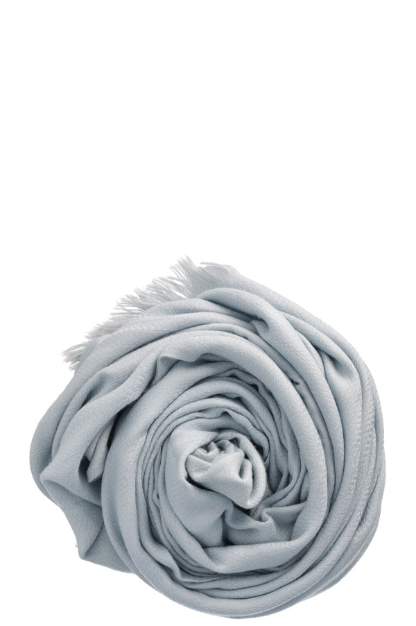 HERMÈS Double Layer Scarf Cashmere Silk Blue