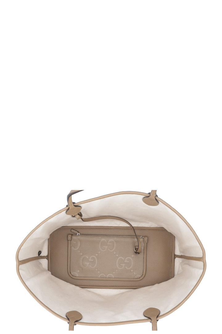GUCCI Large Ophedia Giant GG Tote Bag Khaki