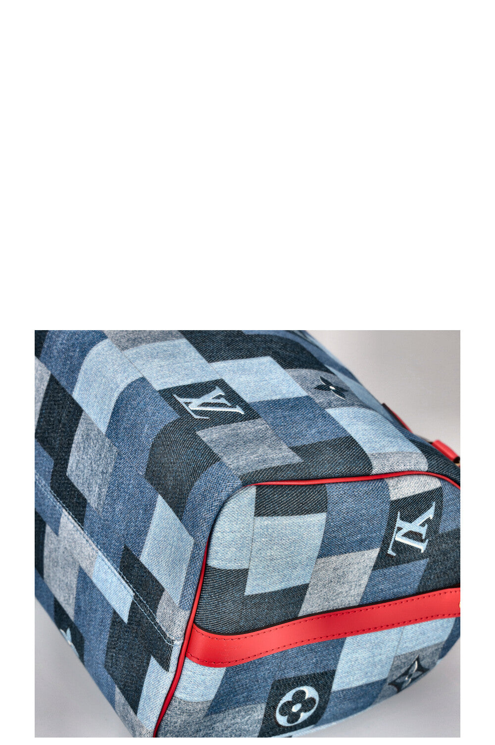 LOUIS VUITTON 2020 Patchwork Denim Speedy 30 Bandouliere