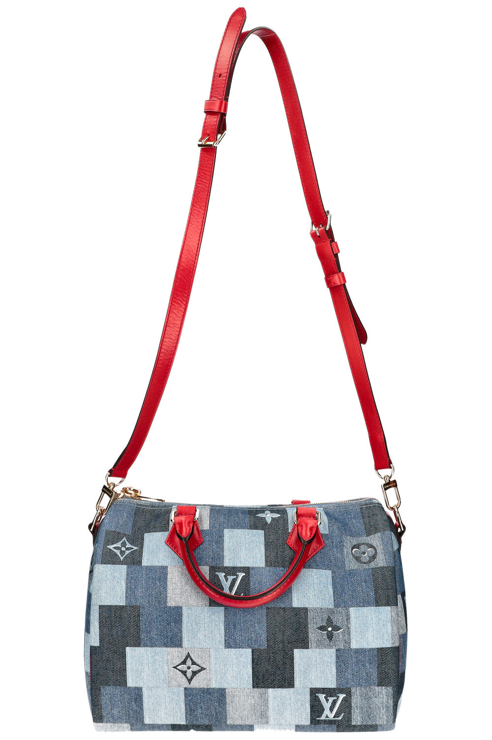 LOUIS VUITTON 2020 Patchwork Denim Speedy 30 Bandouliere