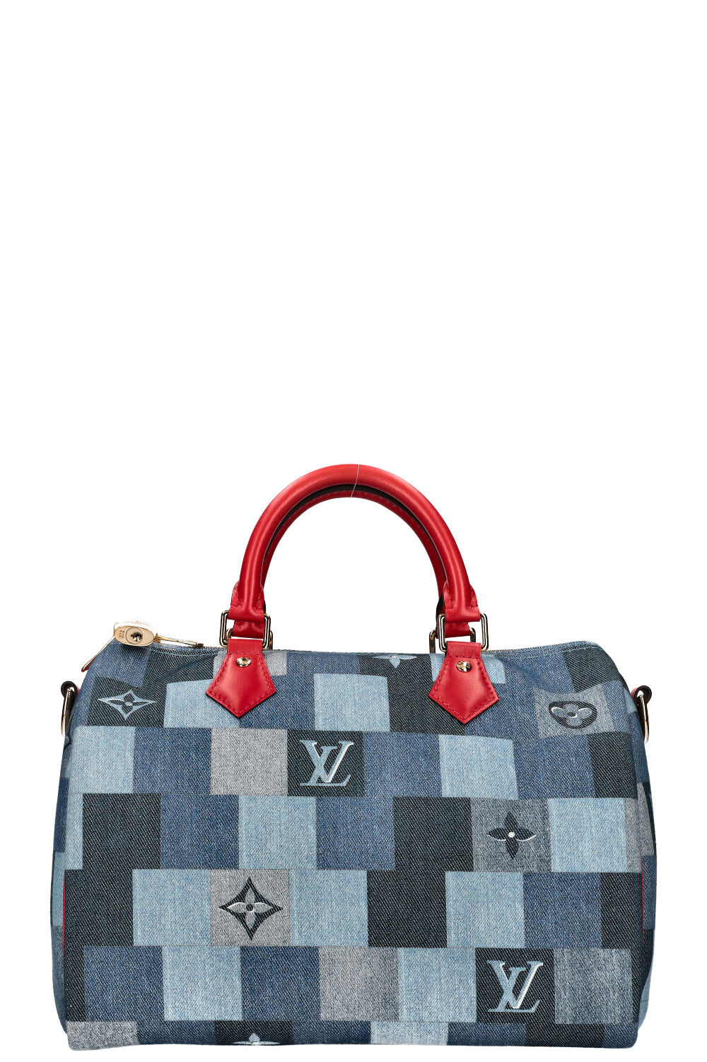 LOUIS VUITTON 2020 Patchwork Denim Speedy 30 Bandouliere