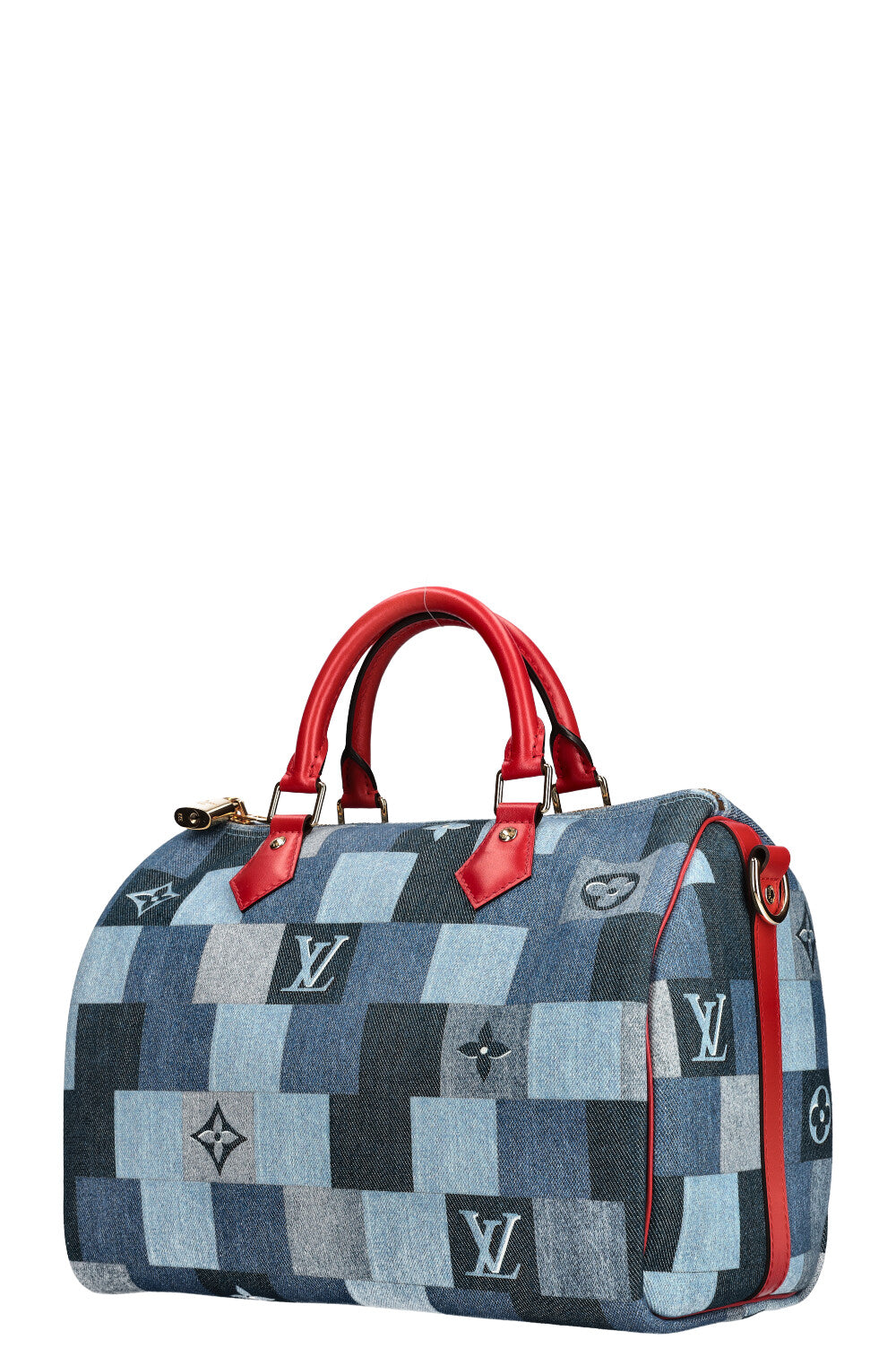 LOUIS VUITTON 2020 Patchwork Denim Speedy 30 Bandouliere