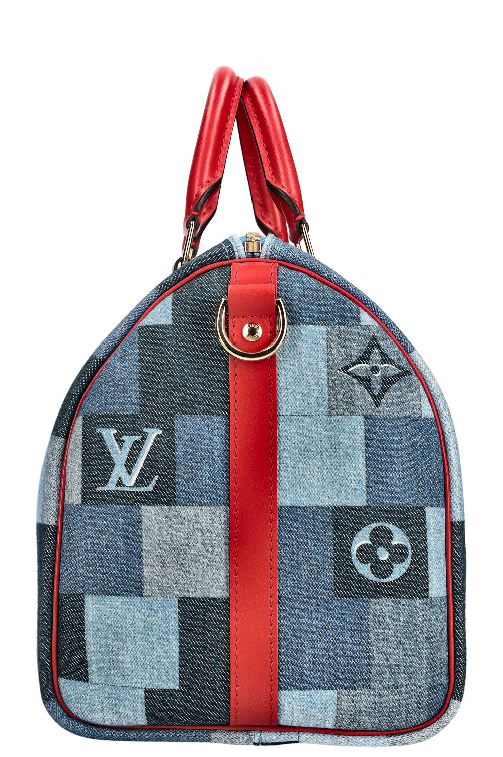 LOUIS VUITTON 2020 Patchwork Denim Speedy 30 Bandouliere