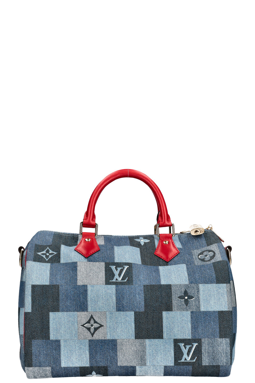 LOUIS VUITTON 2020 Patchwork Denim Speedy 30 Bandouliere