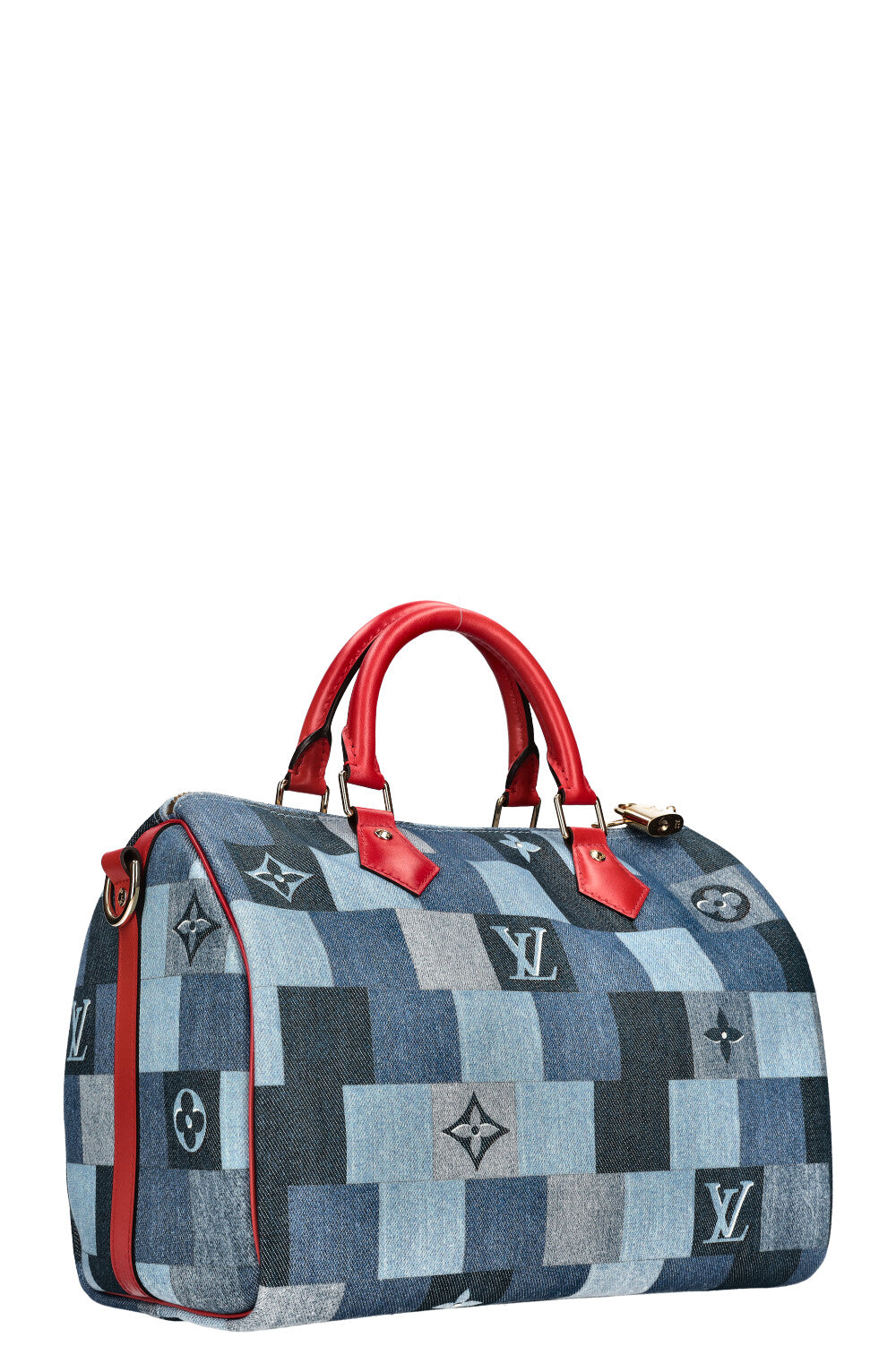 LOUIS VUITTON 2020 Patchwork Denim Speedy 30 Bandouliere