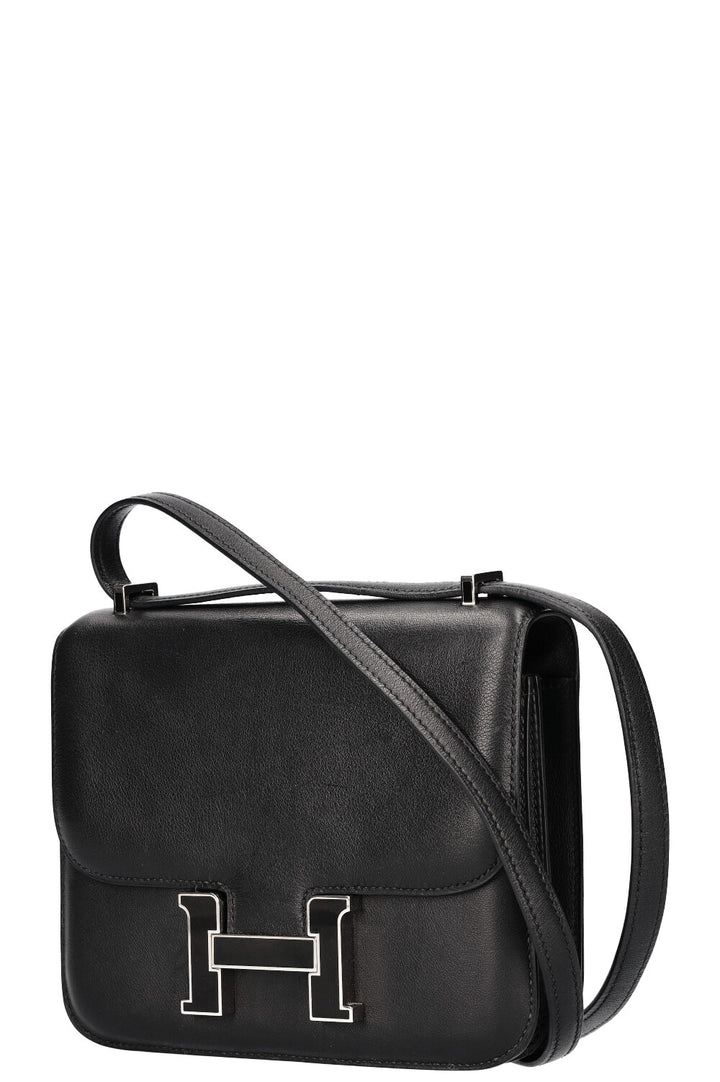 HERMES Constance Bag 18 Emaille H Closure Swift Blac