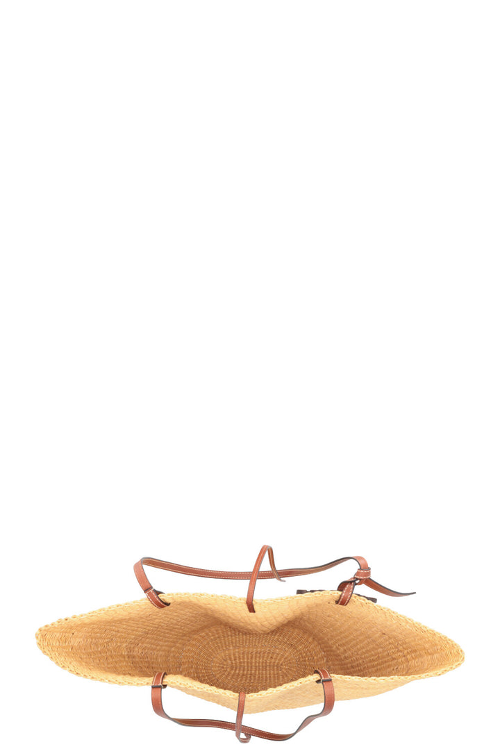 LOEWE Sac panier moyen en raphia Beige