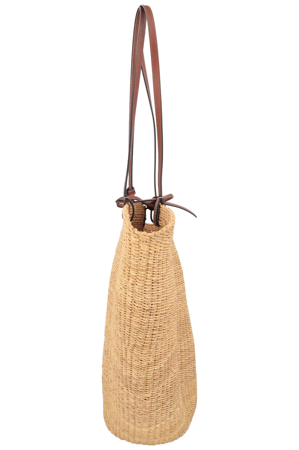 LOEWE Sac panier moyen en raphia Beige