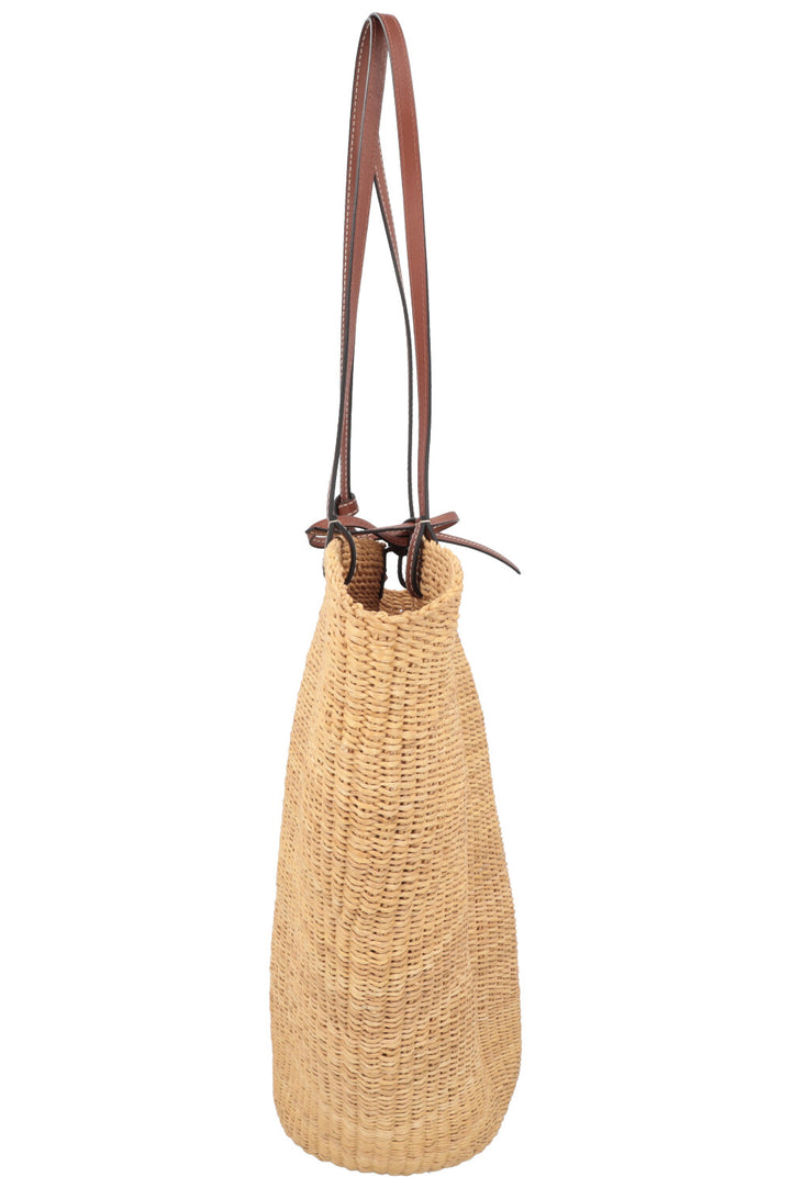 LOEWE Sac panier moyen en raphia Beige