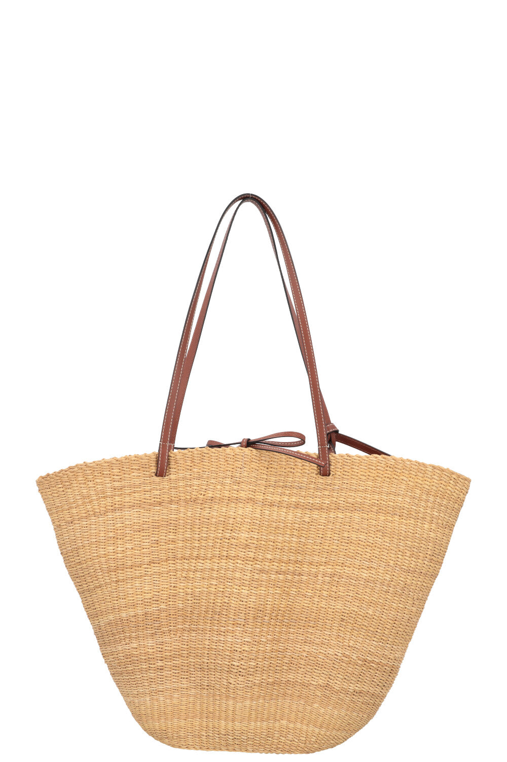 LOEWE Sac panier moyen en raphia Beige