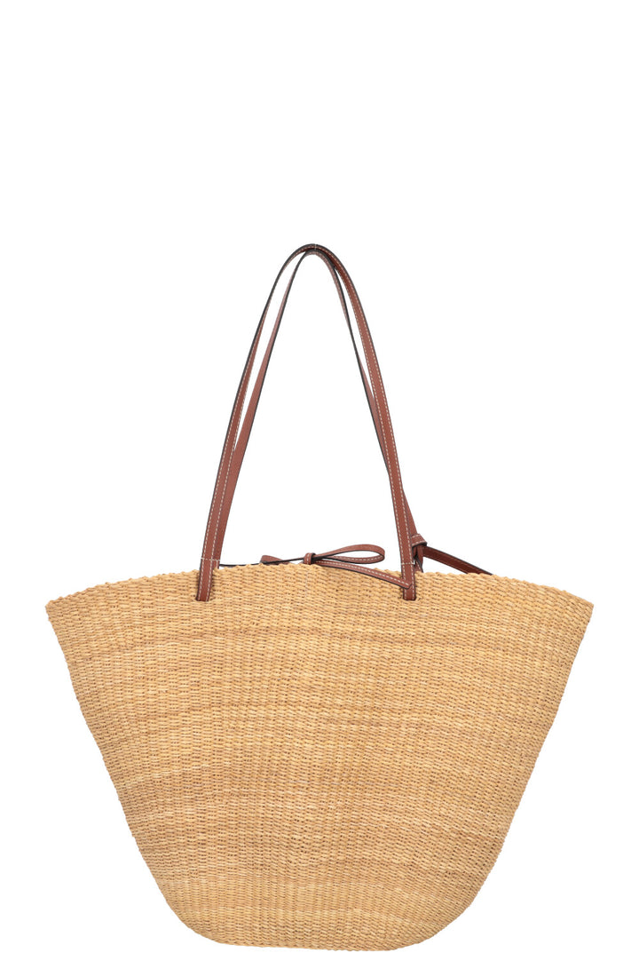 LOEWE Sac panier moyen en raphia Beige