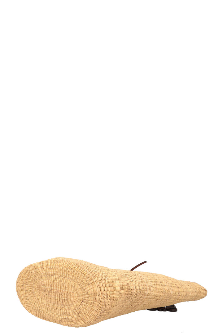 LOEWE Sac panier moyen en raphia Beige