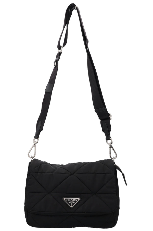 Sac bandoulière matelassé PRADA en nylon noir