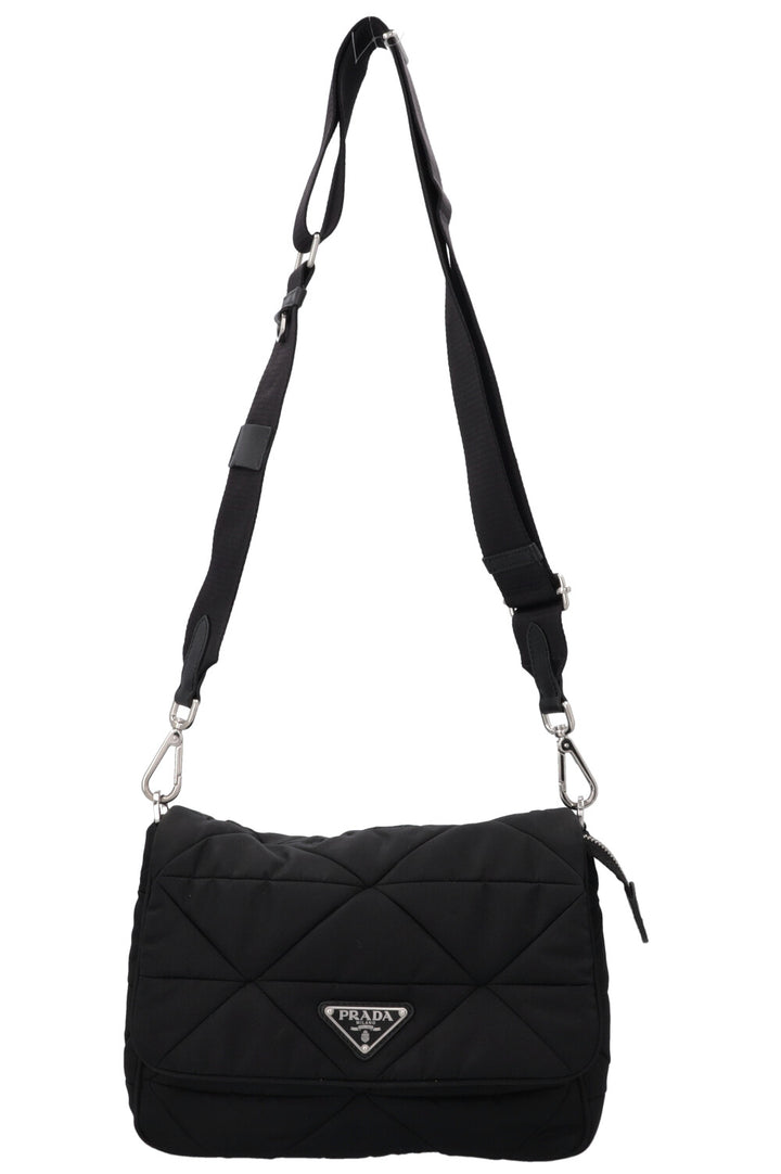 PRADA Quilted Crossbody Bag Nylon Black
