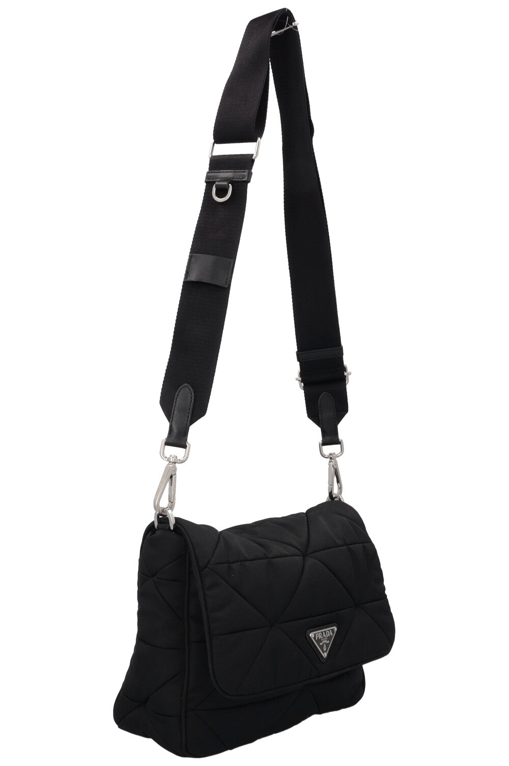 PRADA Quilted Crossbody Bag Nylon Black