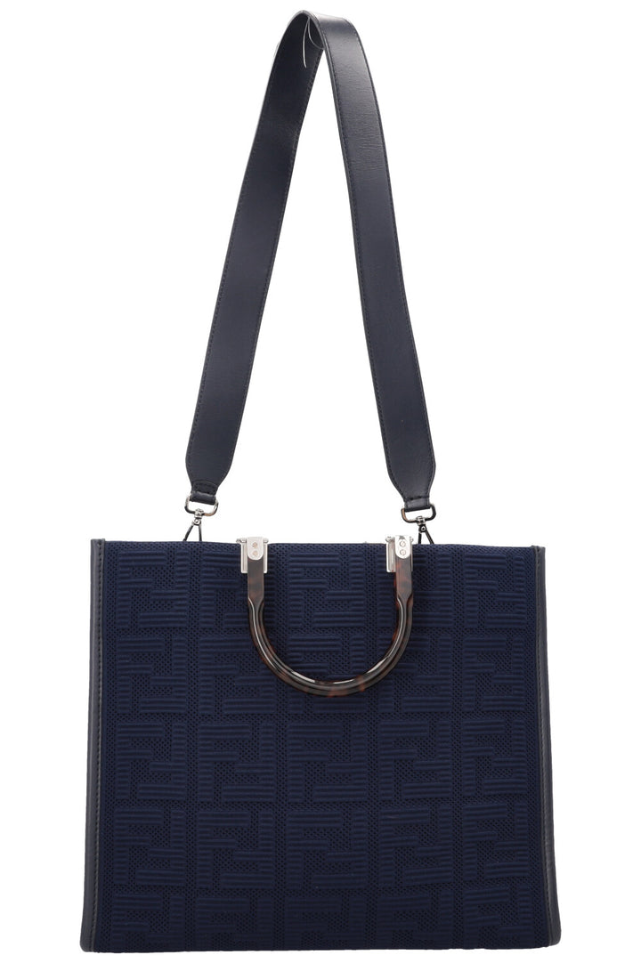 FENDI Medium Sunshine Tote Jacquard Navy