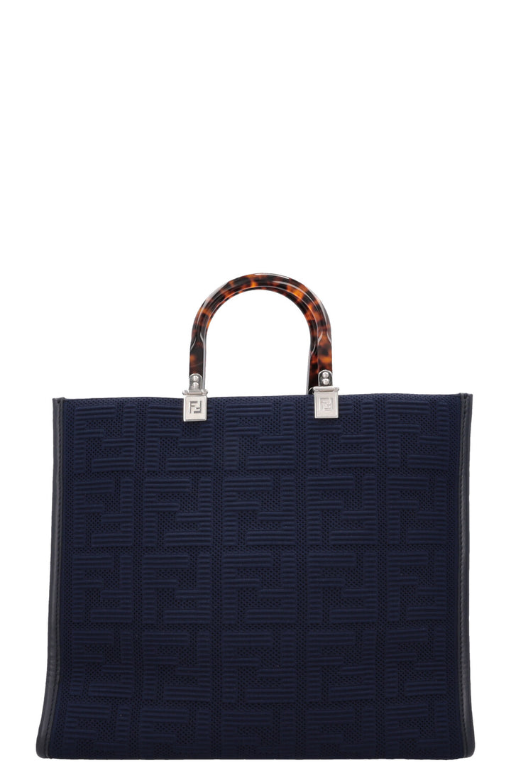 FENDI Medium Sunshine Tote Jacquard Navy