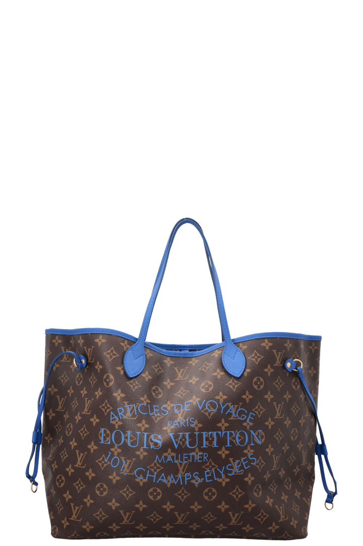 LOUIS VUITTON Neverfull GM Tote Bag Ikat Blue MNG Canvas