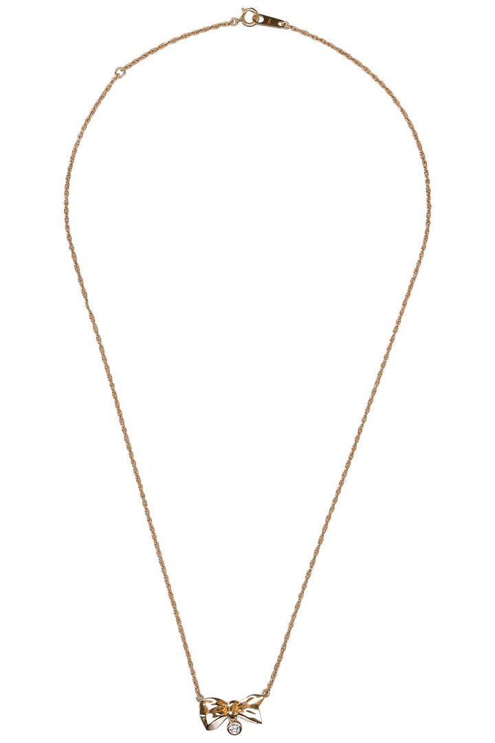 CELINE Bow Necklace Diamond Gold