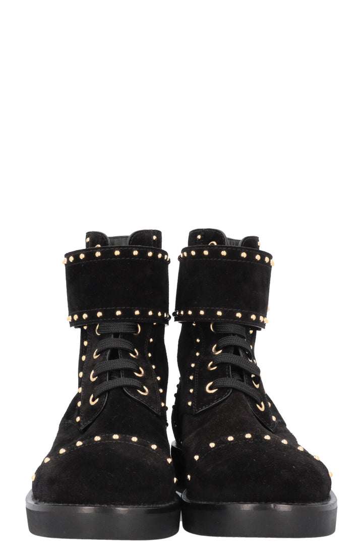 LOUIS VUITTON Studded Wonderland Boots Suede Black
