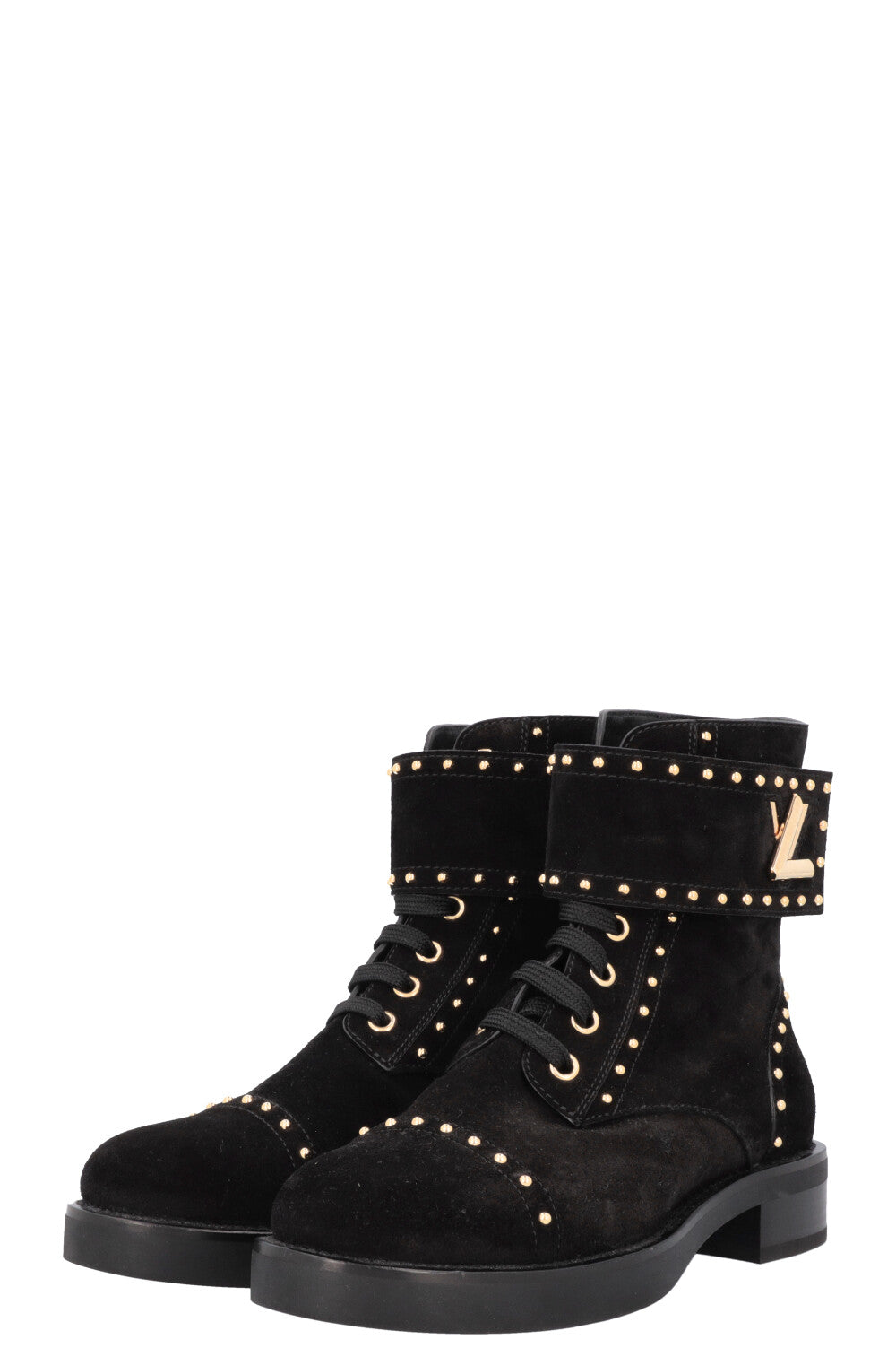 LOUIS VUITTON Studded Wonderland Boots Suede Black