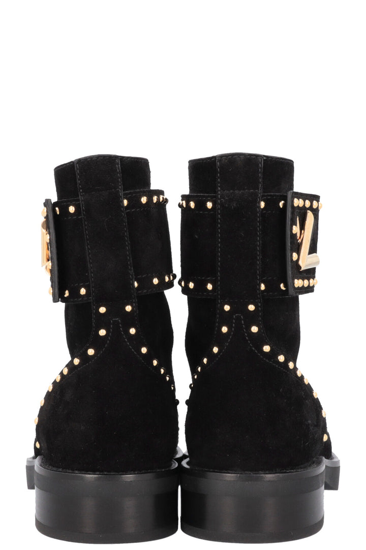 LOUIS VUITTON Studded Wonderland Boots Suede Black