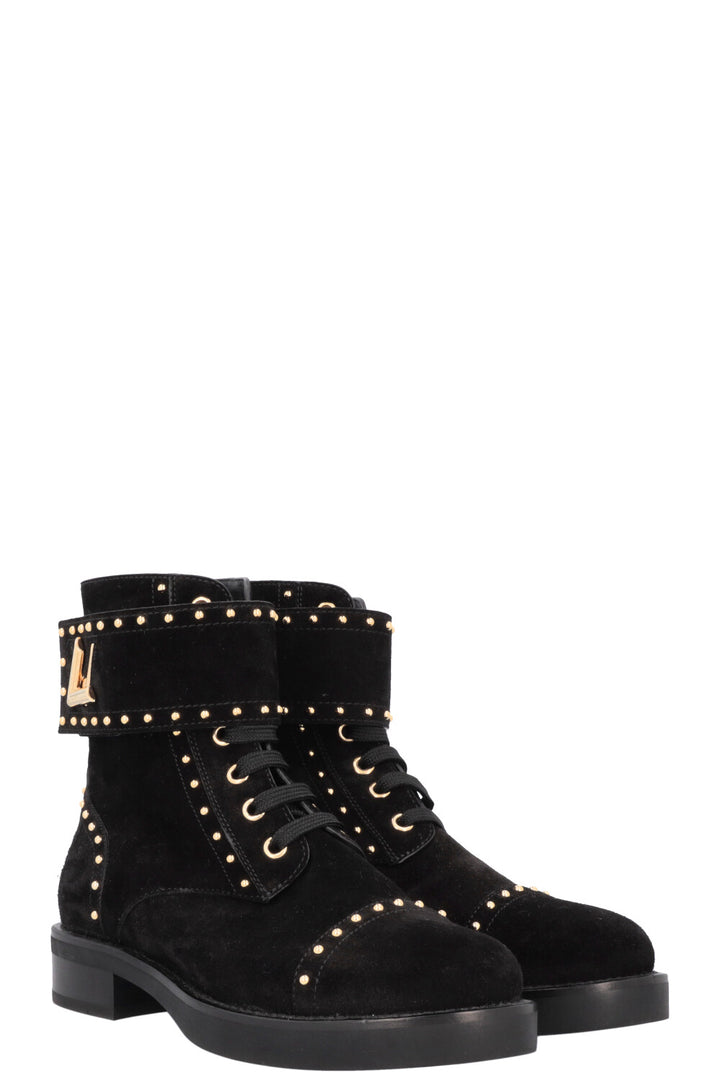 LOUIS VUITTON Studded Wonderland Boots Suede Black