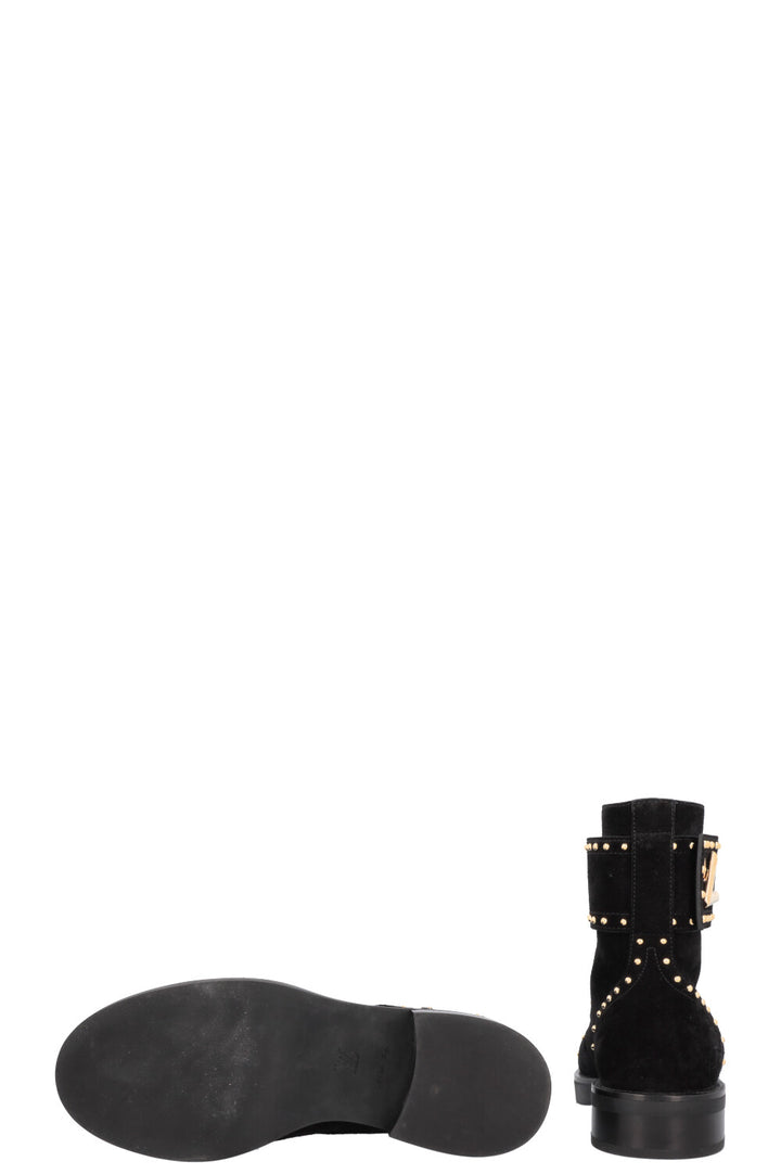 LOUIS VUITTON Studded Wonderland Boots Suede Black