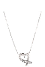 TIFFANY&CO Loving Heart Necklace Diamonds Platin