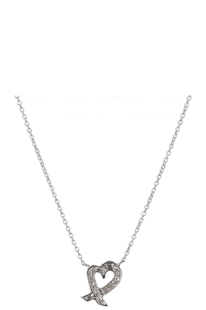 TIFFANY&CO Loving Heart Necklace Diamonds Platin