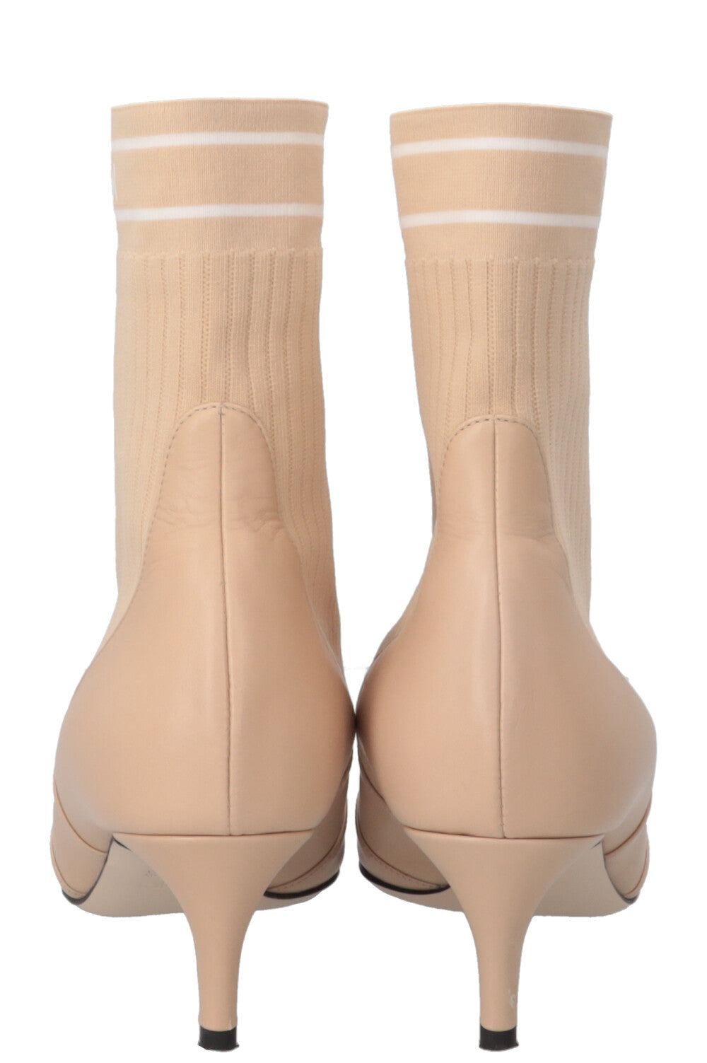 FENDI Sock Boots Leather Beige