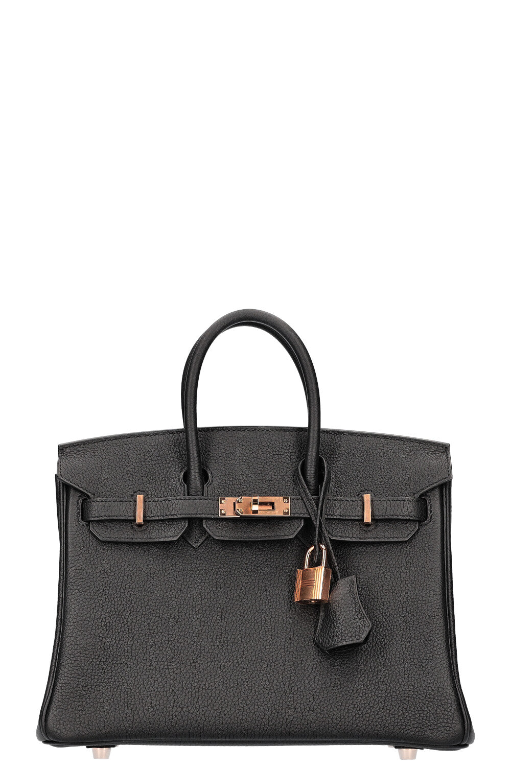 HERMÈS Birkin 25 Togo Black with Rose Gold Hardware 