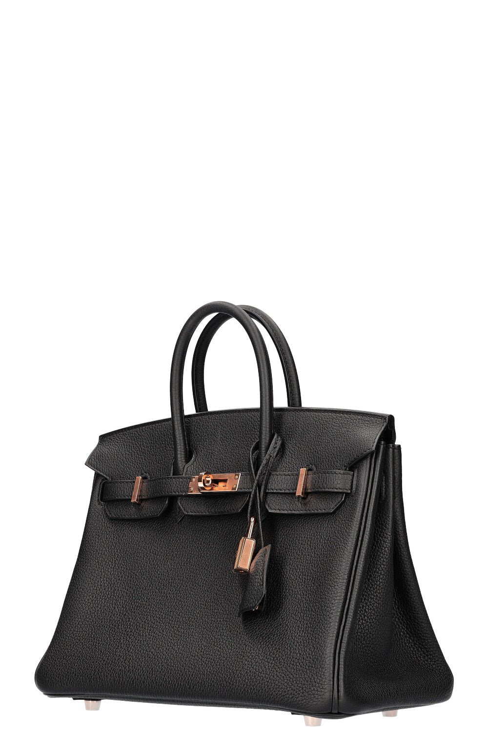 HERMÈS Birkin 25 Togo Black with Rose Gold Hardware