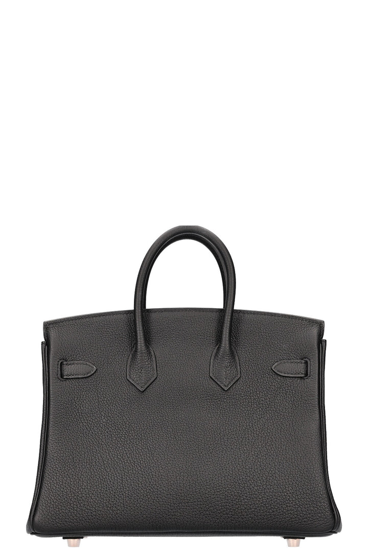 HERMÈS Birkin 25 Togo Black with Rose Gold Hardware