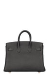 HERMÈS Birkin 25 Togo Black with Rose Gold Hardware