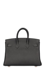HERMÈS Birkin 25 Togo Black with Rose Gold Hardware