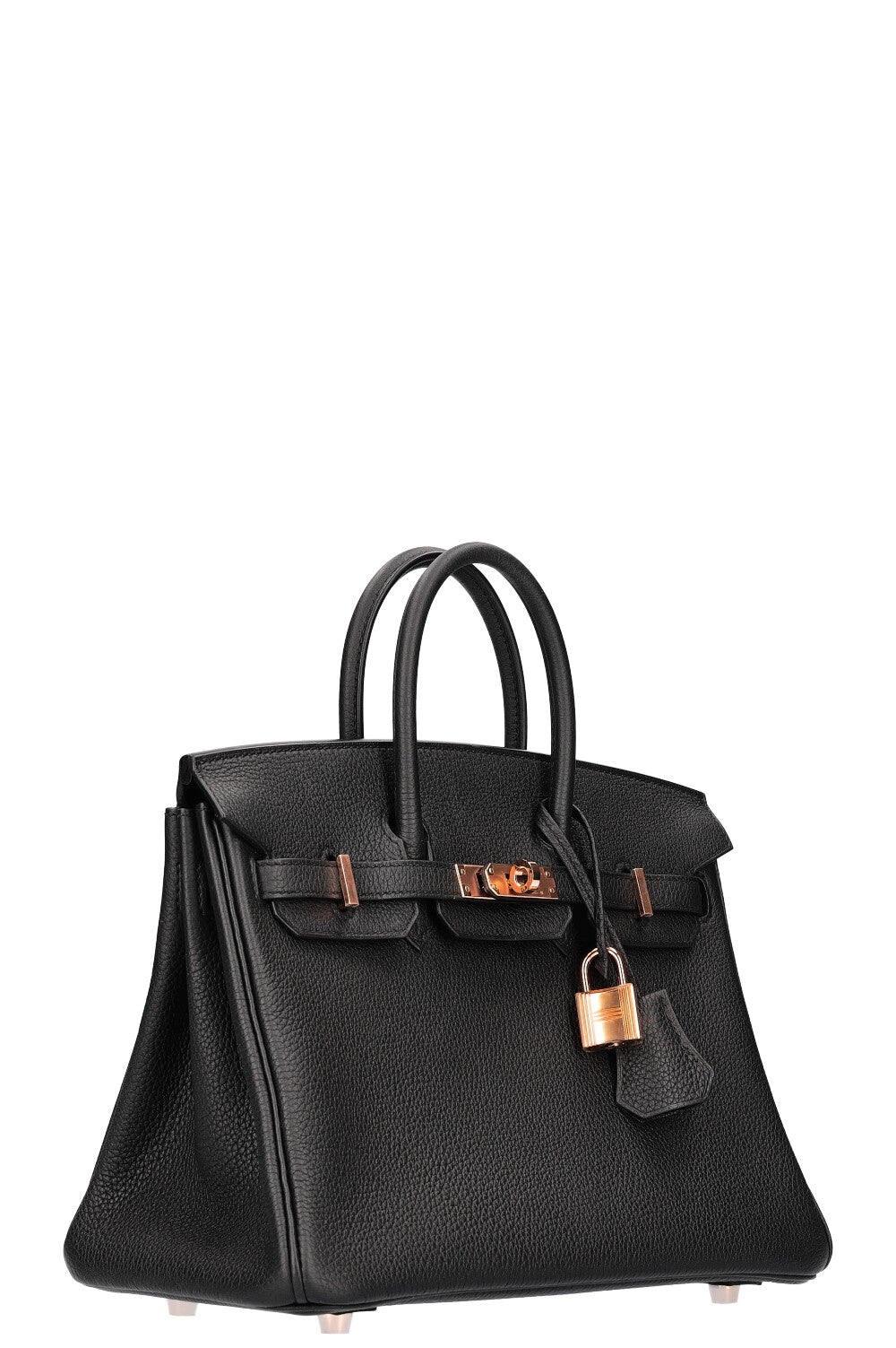 HERMÈS Birkin 25 Togo Black with Rose Gold Hardware