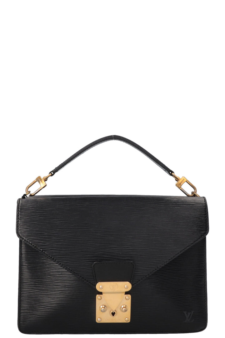 LOUIS VUITTON Monceau Sac à main en cuir épi Noir