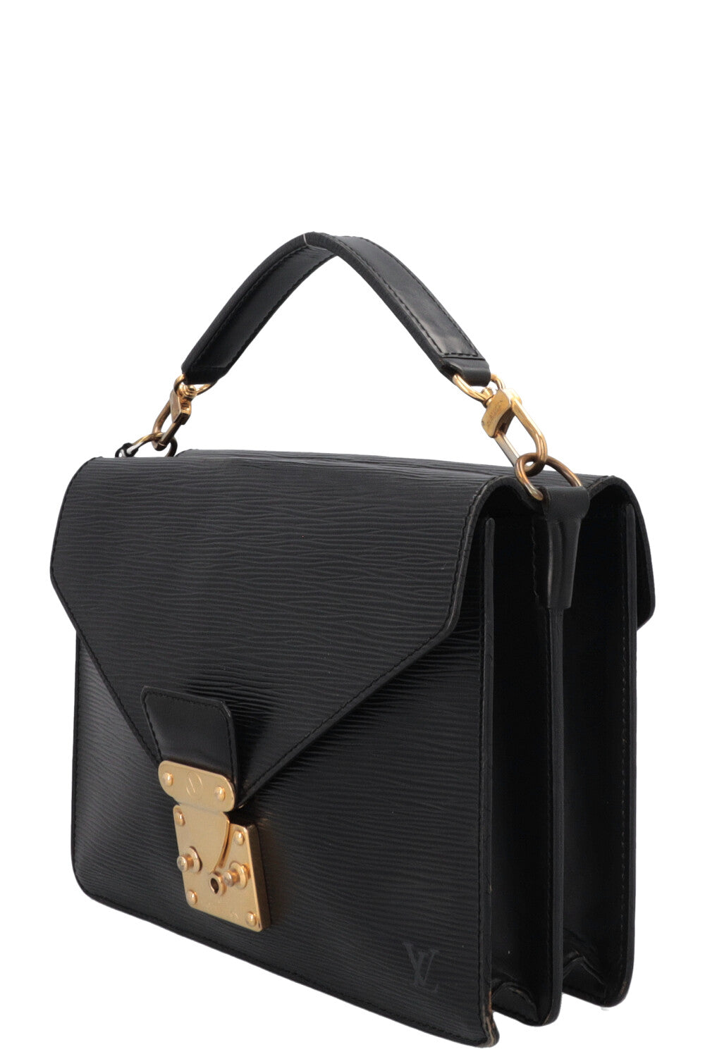 LOUIS VUITTON Monceau Sac à main en cuir épi Noir