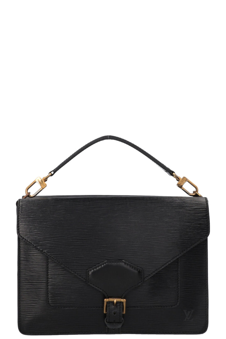 LOUIS VUITTON Monceau Sac à main en cuir épi Noir